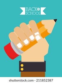 School design over blue background, vector illustration