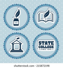 school design over blue background vector illustration