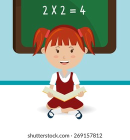 School design over blue background, vector illustration.