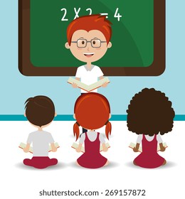 School design over blue background, vector illustration.