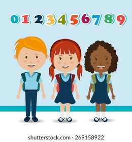 School design over blue background, vector illustration.