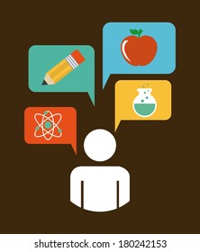 school design over  brown background vector illustration