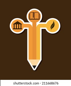 school design over brown background vector illustration