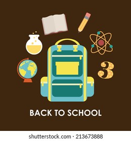 school design over brown  background vector illustration