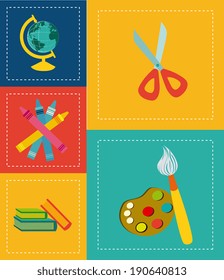 School design over colorful background, vector illustration
