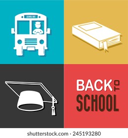 School design over colorful, background, vector illustration.