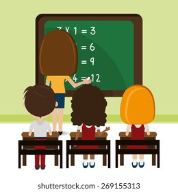 School design over green background, vector illustration.