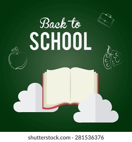 School design over green background, vector illustration.
