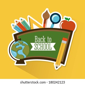 school design over  orange background vector illustration