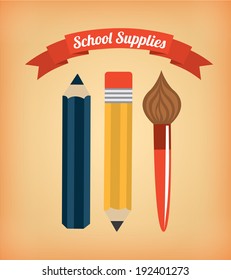 School design over orange background, vector illustration
