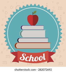 School design over pastel background, vector illustration