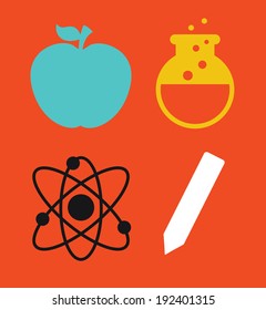 School design over red background, vector illustration