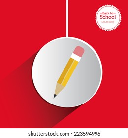School design over red background, vector illustration 