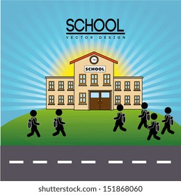 school design over sky background vector illustration 