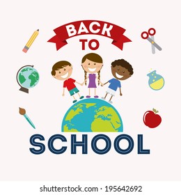 School design over white background, vector illustration