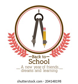 School design over white background, vector illustration