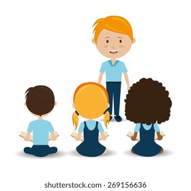 School design over white background, vector illustration.