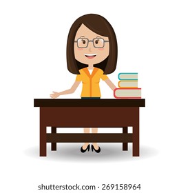School design over white background, vector illustration.