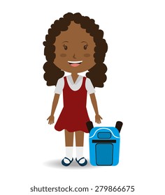 School design over white background, vector illustration.