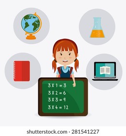 School design over white background, vector illustration.