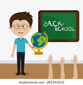 School design over white background, vector illustration.