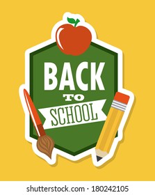 school design over  yellow background vector illustration