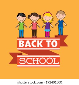 School design over yellow background, vector illustration