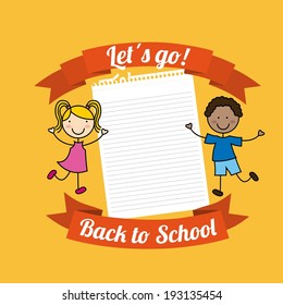 School design over yellow background, vector illustration