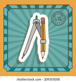 School design over yellow background, vector illustration