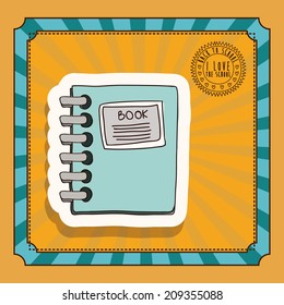 School design over yellow background, vector illustration