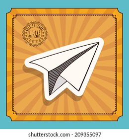 School design over yellow background, vector illustration