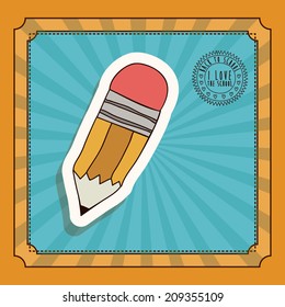 School design over yellow background, vector illustration