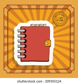 School design over yellow background, vector illustration