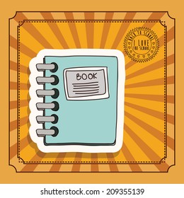 School design over yellow background, vector illustration