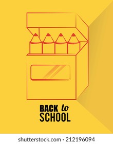 School design over yellow background, vector illustration