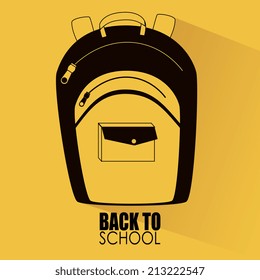 School design over yellow background, vector illustration