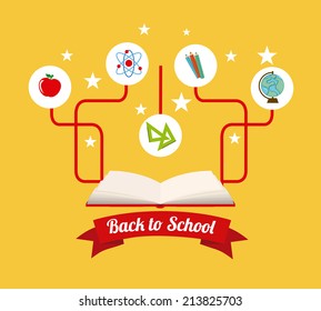 school design over yellow background vector illustration