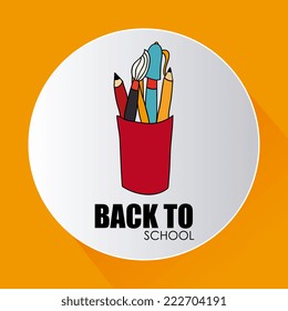 School design over yellow background, vector illustration