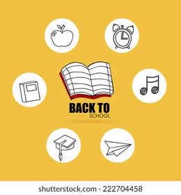 School design over yellow background, vector illustration