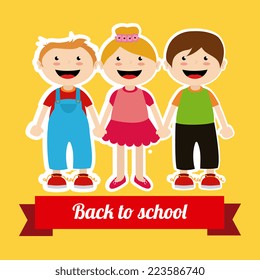 School design over yellow background, vector illustration 