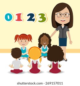 School design over yellow background, vector illustration.