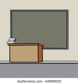 School Desk blackboard