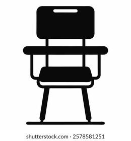 School desk chair icon vector on white background.