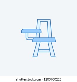 School desk chair line 2 colored line icon. Simple dark and light blue element illustration. School desk chair line concept outline symbol design from education set