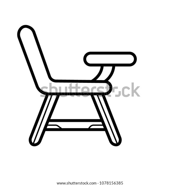 School Desk Chair Line Icon Outline Stock Vector Royalty Free