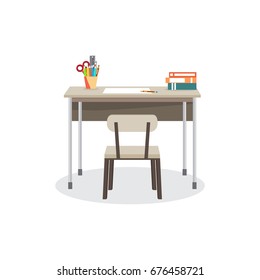 desk kid girl school vector 25441595 Vector Art at Vecteezy