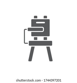 El escritorio de la escuela y un símbolo de icono del vector de la silla aislado en fondo blanco