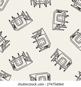 school desk doodle seamless pattern background