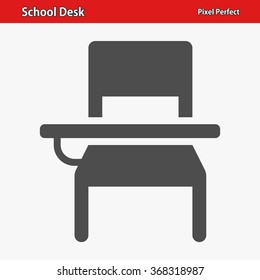 School Desk Icon. Professional, Pixel Perfect Icons Optimized For Both Large And Small Resolutions. EPS 8 Format.