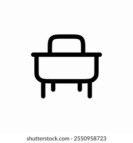 school desk icon sign vector